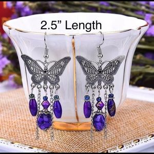 💜🆕Silver Butterfly/Crystal Shell  Ear